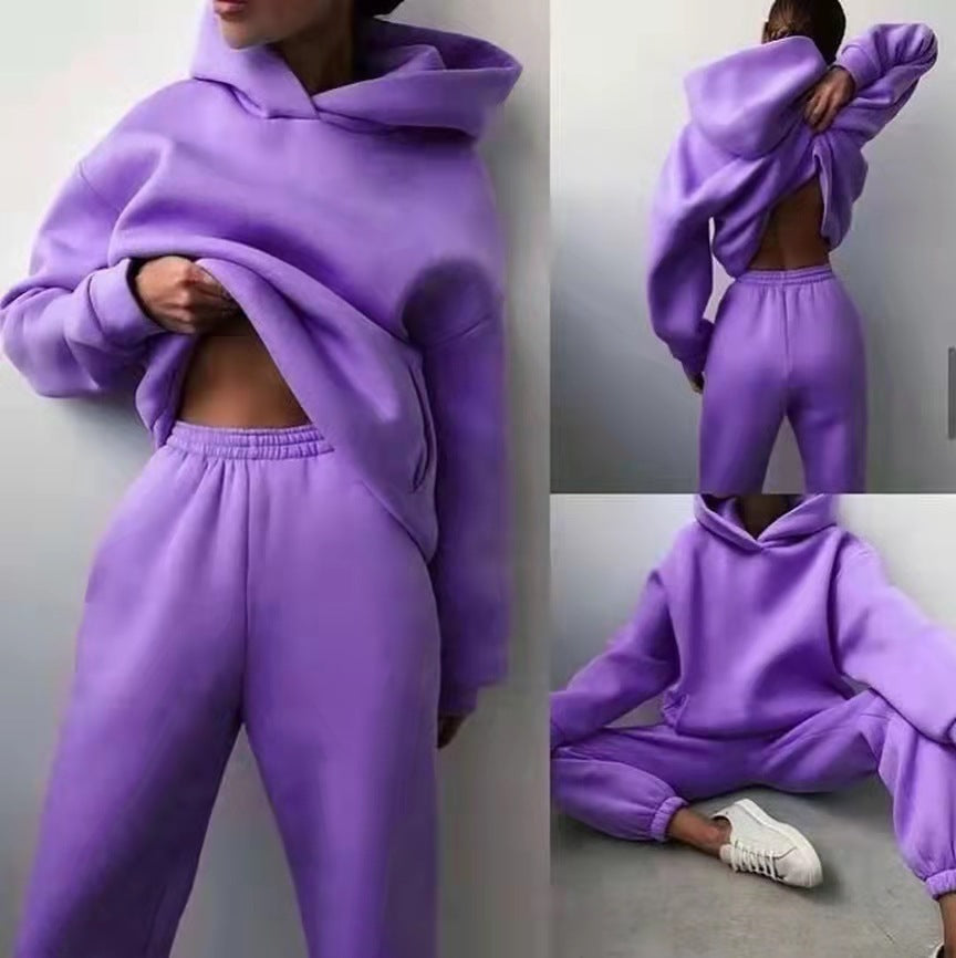 Women's Casual Hooded Sweater Two-piece Suit Clothes Hoodie Tracksuit - Boaties Collective