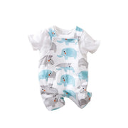 Two-piece Baby Clothes Clothing Summer Newborn Thin Baby Going Out Clothes Cartoon Strap Children's Suit - Boaties Collective