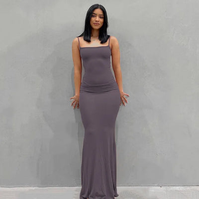 Satin Slip Backless Maxi Dress - Boaties Collective