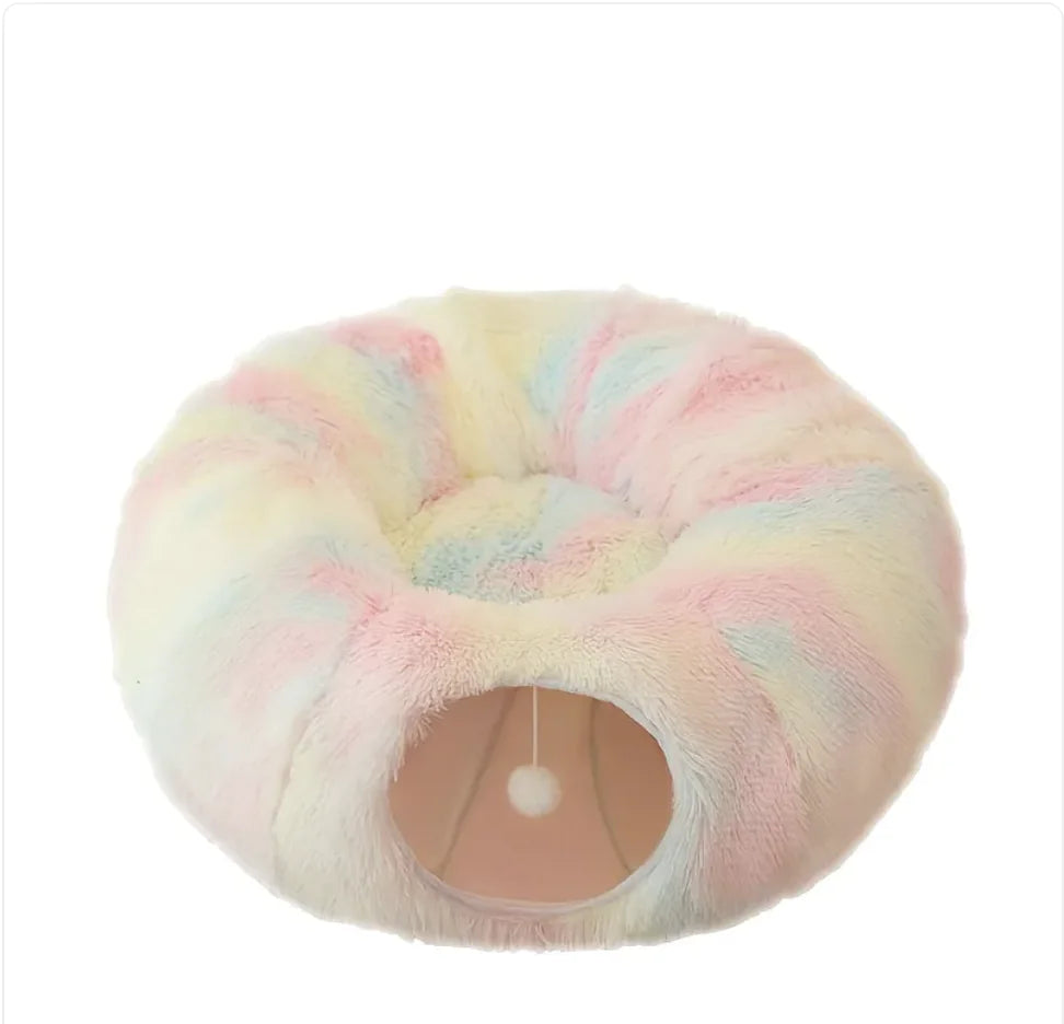 Cozy Plush Cat Tunnel and Nest - Foldable Winter Pet Kennel - Boaties Collective