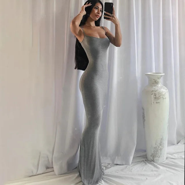 Satin Slip Backless Maxi Dress - Boaties Collective