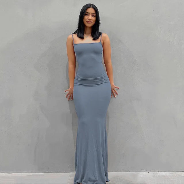 Satin Slip Backless Maxi Dress - Boaties Collective