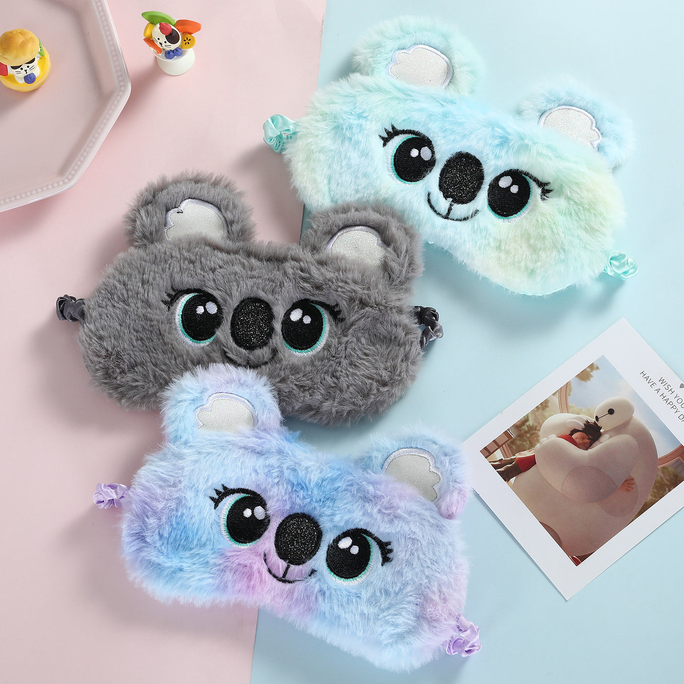 Cartoon Plush Embroidered Eye Mask Children Koala Cute - Boaties Collective