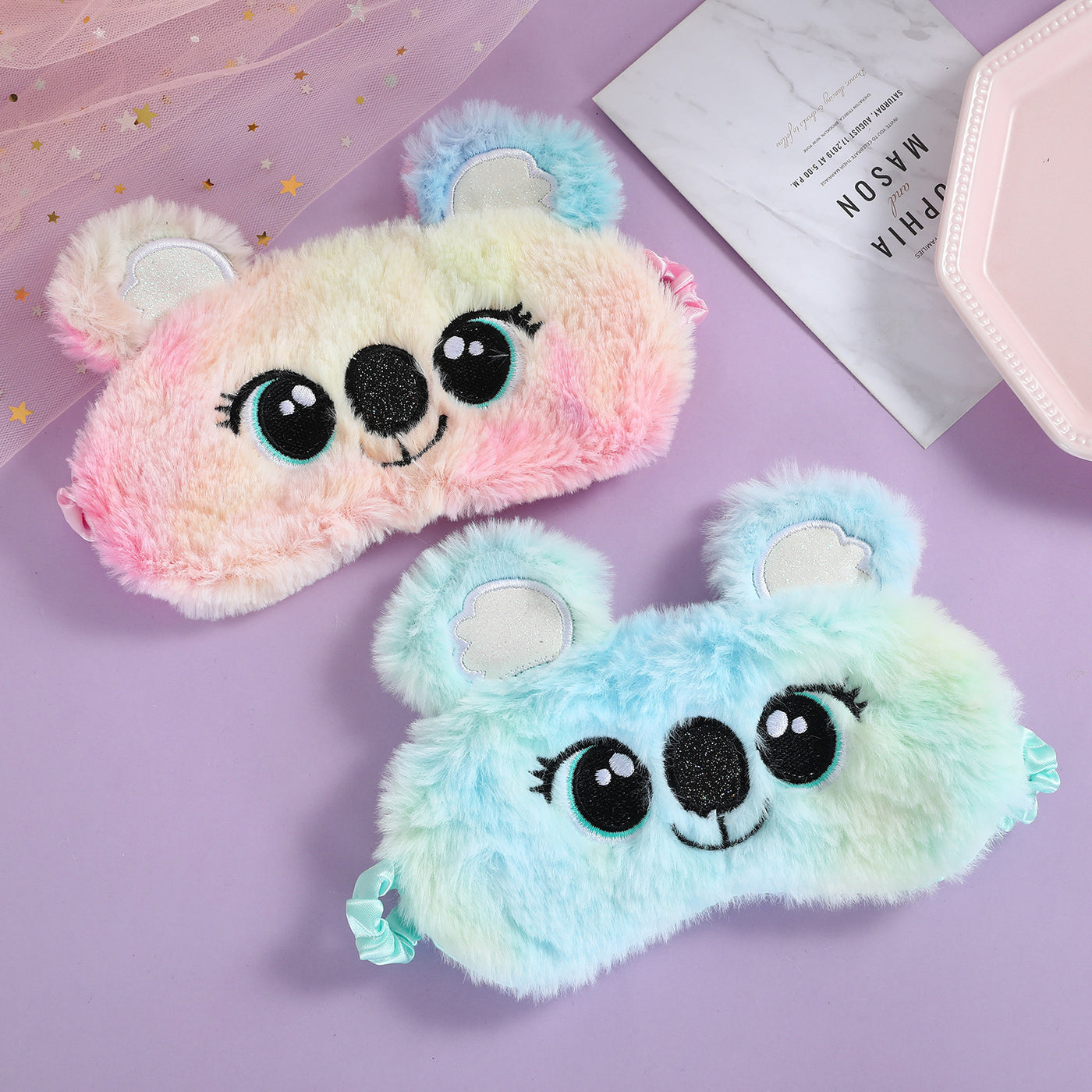 Cartoon Plush Embroidered Eye Mask Children Koala Cute - Boaties Collective