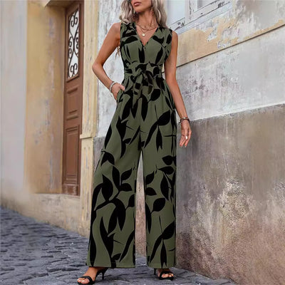 Fashionable High Waist Lace-up Wide Leg Jumpsuit For Women - Boaties Collective