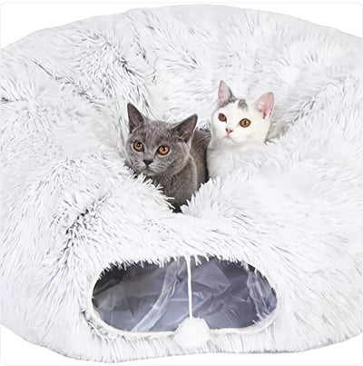 Cozy Plush Cat Tunnel and Nest - Foldable Winter Pet Kennel - Boaties Collective