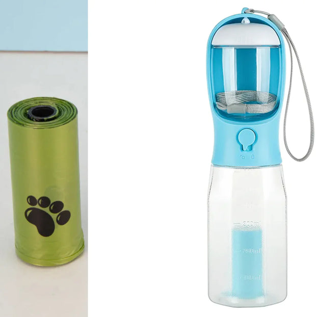 3-in-1 Pet Water & Food Bottle with Waste Bag Holder - Boaties Collective