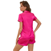 Hot Pink Short Sleeve Pajama Set for Women - 2PCS Summer Sleepwear and Casual Home Clothing - Boaties Collective
