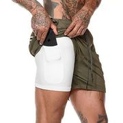 Men 2 in 1 Running Shorts Jogging Gym Fitness - Boaties Collective