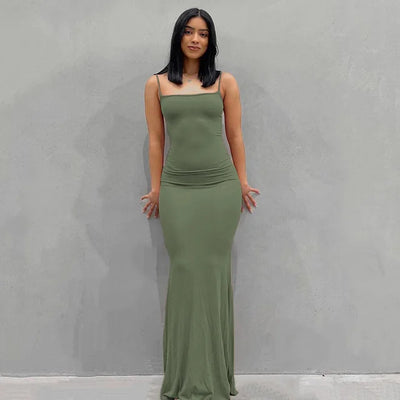 Satin Slip Backless Maxi Dress - Boaties Collective