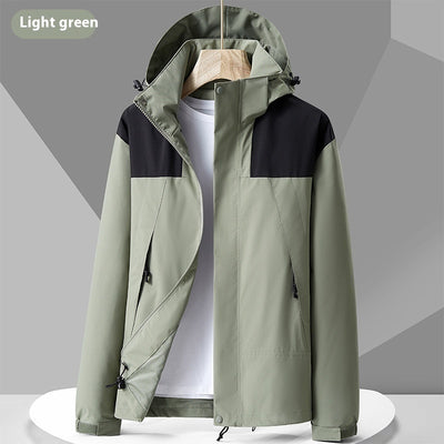 Hooded Windbreaker Unisex Fashion Colorblock Zip-up Jacket With Pockets Waterproof Outwear For Women Men Clothing - Boaties Collective