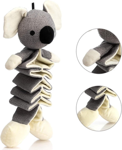 Hollypet Dog Toys Squeaky Toy Partial Stuffed Animal With Crinkle Paper Relieve Boredom For Small Medium And Large Dogs Gray Koala - Boaties Collective