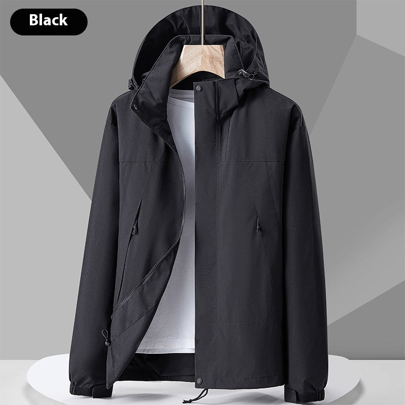 Hooded Windbreaker Unisex Fashion Colorblock Zip-up Jacket With Pockets Waterproof Outwear For Women Men Clothing - Boaties Collective