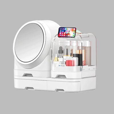 Desktop Makeup Organizer Dustproof With Mirror - Boaties Collective