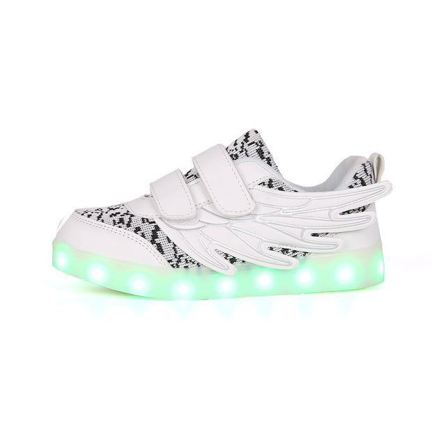 Children's Shoes Led Light Shoes Children's Wings Light Shoes Usb Charging Colorful Luminous Shoes Casual Light Shoes - Boaties Collective