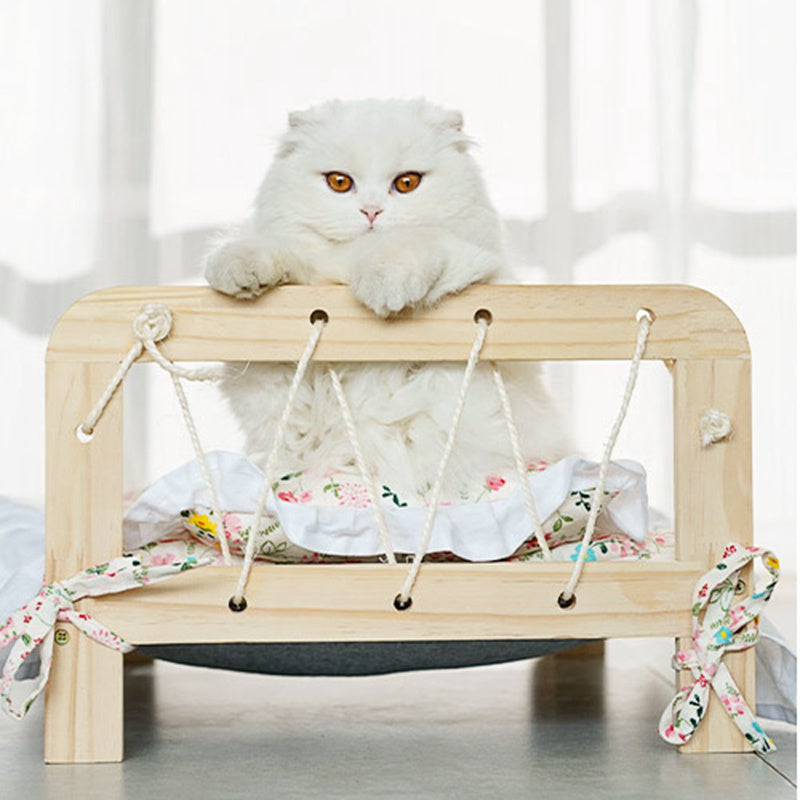 Solid Wood Cat Bed With Removable And Washable Pet Supplies For All Seasons - Boaties Collective