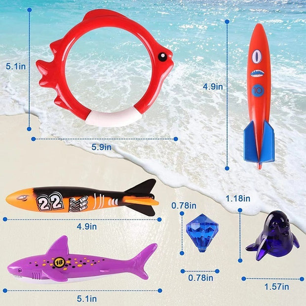Diving Toys 20PCs Children's Swimming Pool Treasure Hunting Toys - Boaties Collective