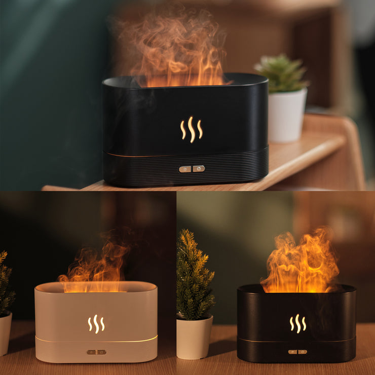 Aroma Diffuser With Flame Light Mist Humidifier Aromatherapy Diffuser With Waterless Auto-Off Protection For Spa Home Yoga Office - Boaties Collective