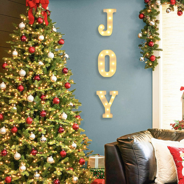 Merry Christmas Letter Light JOY Decorative Letters Decoration Christmas Home Party Desktop Ambience Light - Boaties Collective