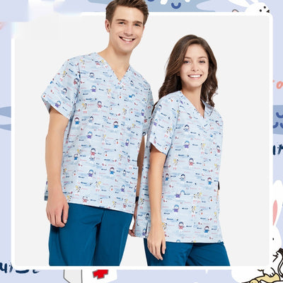 Hand Washing Suit Polyester Cotton Printed Pet Doctor Nurse Work Uniforms - Boaties Collective