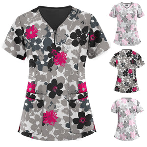 Printed V-Neck scrub tops - Boaties Collective