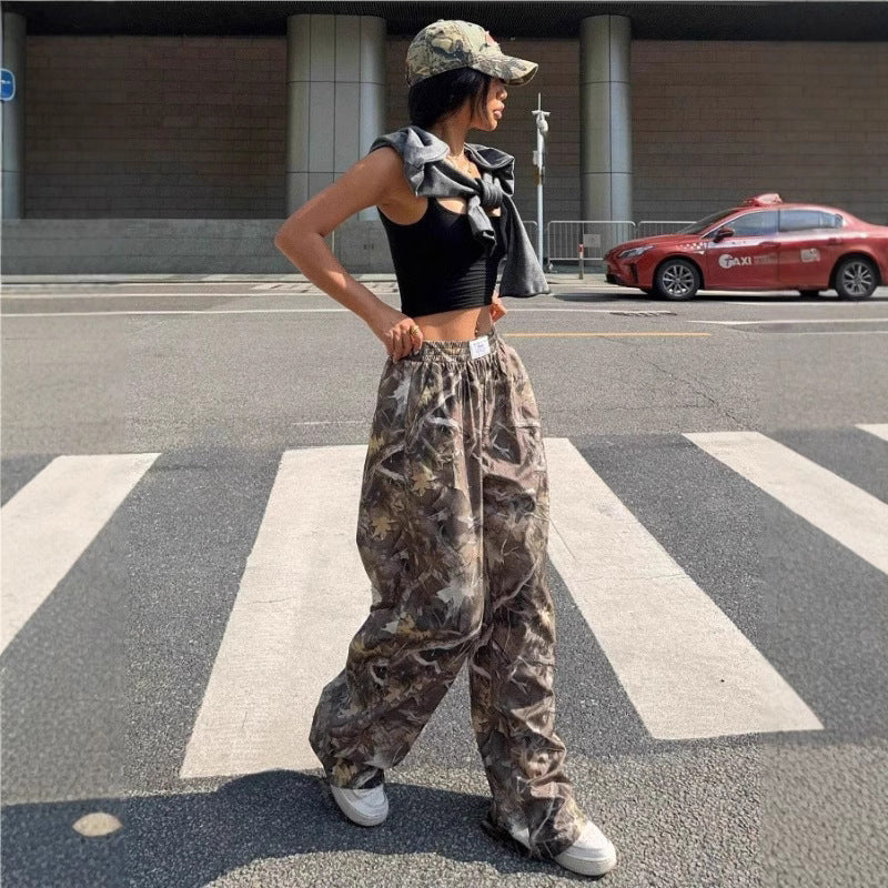 Slimming Casual Pants Hip Hop Retro Street Multi-pocket Camouflage Cargo Pants For Women Y2k Hip-hop Cargo Grunge Baggy Trousers - Boaties Collective