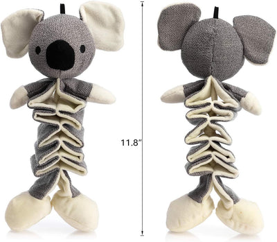 Hollypet Dog Toys Squeaky Toy Partial Stuffed Animal With Crinkle Paper Relieve Boredom For Small Medium And Large Dogs Gray Koala - Boaties Collective