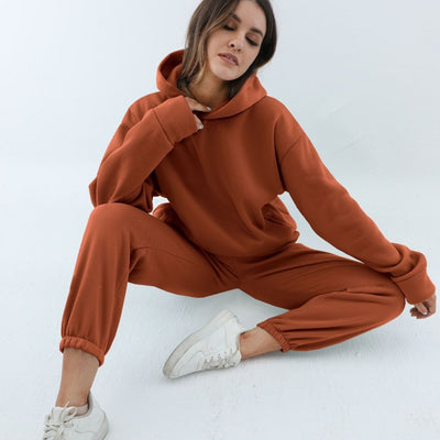 Women's Casual Hooded Sweater Two-piece Suit Clothes Hoodie Tracksuit - Boaties Collective