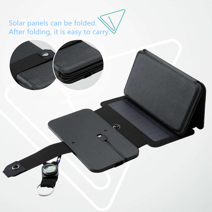 Outdoor Folding Solar Panel Charger Portable 5V 2.1A USB Output Devices Camp Hiking Backpack Travel Power Supply For Smartphones - Boaties Collective