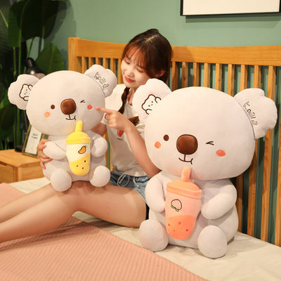 New Soft Milk Tea Cup Plush Doll Cute Koala Pillo - Boaties Collective