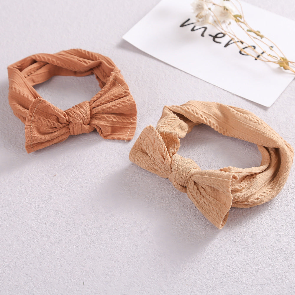 Baby Hair Accessories Elastic Head Bandwidth Edge Nylon Bow Headband For Children - Boaties Collective