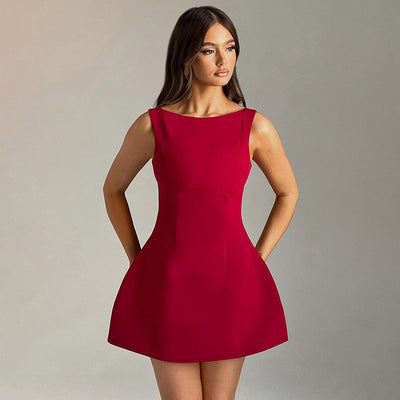 Sexy Slim-fitting Backless Dress Summer Sleeveless Short Dresses - Boaties Collective