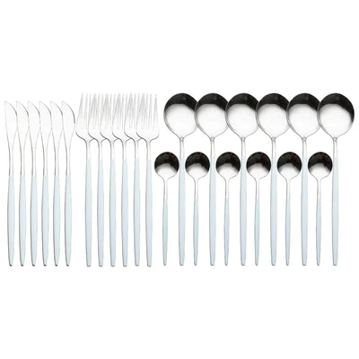 24pcs Gold Stainless Steel Cutlery Set - Boaties Collective