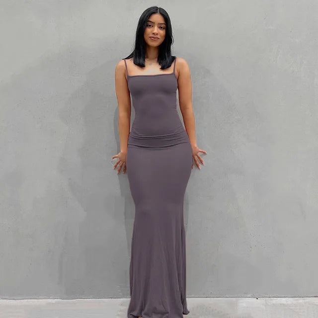 Satin Slip Backless Maxi Dress - Boaties Collective