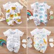 Two-piece Baby Clothes Clothing Summer Newborn Thin Baby Going Out Clothes Cartoon Strap Children's Suit - Boaties Collective