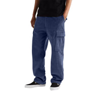 Cargo Pants for Men Corduroy Hiking Pants for Men Heavyweight Classic-Fit Flex Work Pants for Men Navy - Boaties Collective