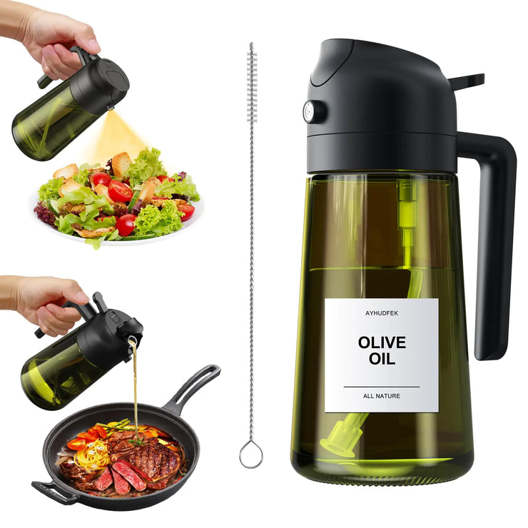 Dual Function Oil Guard 16oz - Dispenser & Sprayer for Kitchen - Boaties Collective