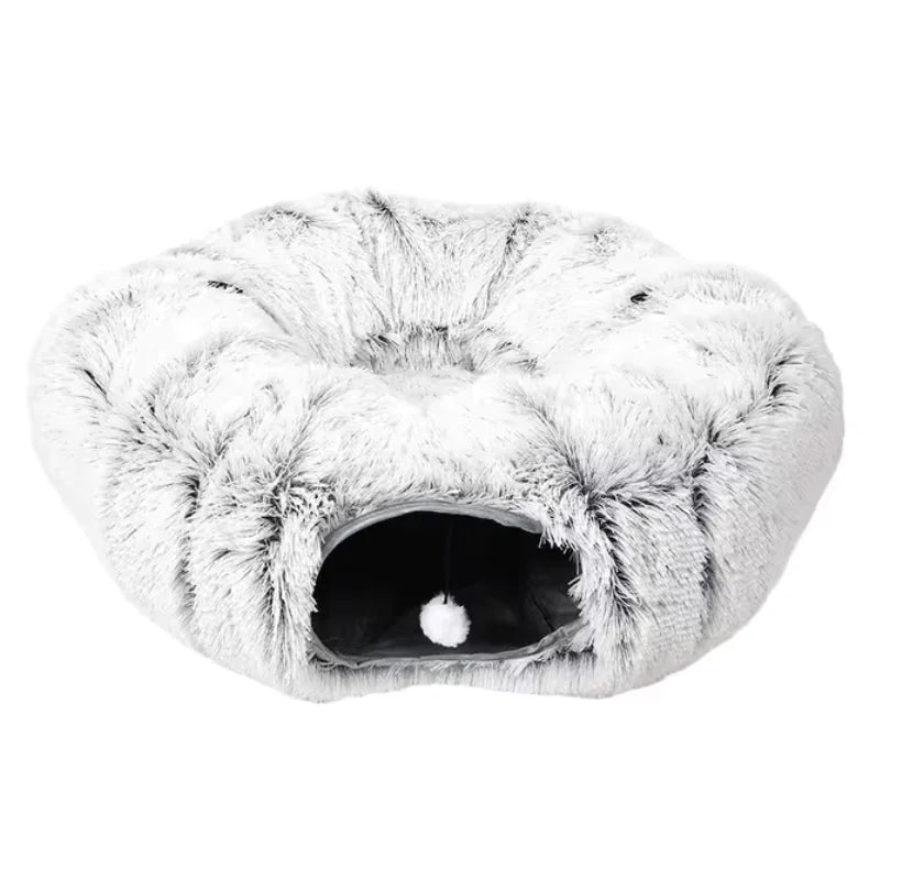 Cozy Plush Cat Tunnel and Nest - Foldable Winter Pet Kennel - Boaties Collective