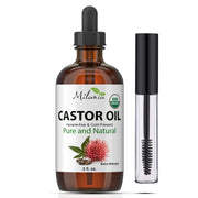 Premium Organic Castor Oil (2 fl. oz.) - Pure Cold-Pressed Beauty & Skincare Serum - Eyelash & Eyebrow Hair Growth Enhancer - Boaties Collective