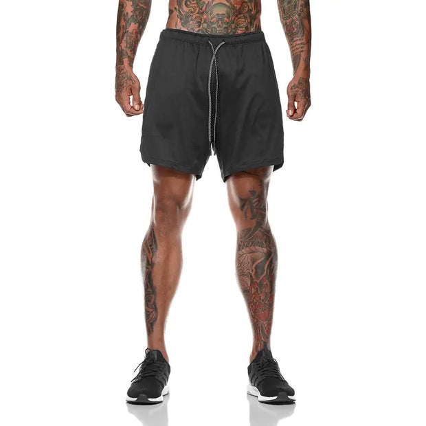 Men 2 in 1 Running Shorts Jogging Gym Fitness - Boaties Collective